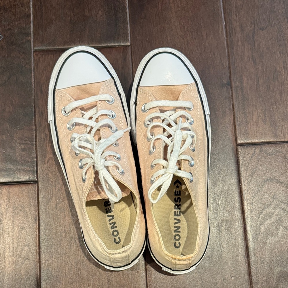 Converse Peach Canvas Sneakers - platform
